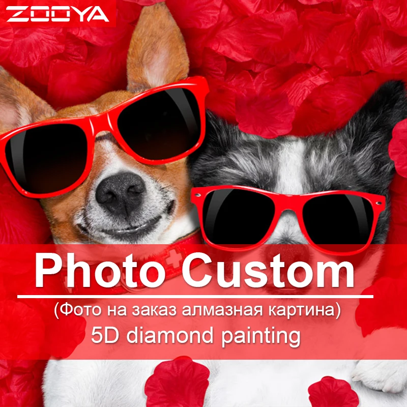 Zooya Pet фото на заказ 5D алмазная живопись полная квадратная/круглая Алмазная