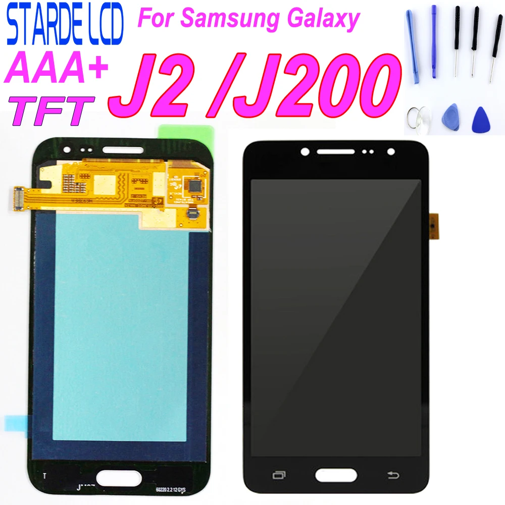 Goedkoop Voor samsung galaxy J2 2015 J200F J200M J200H J200Y LCD DISPLAY Digitizer Touch Screen Assembly Voor Samsung j2 j200 lcd ONDERDELEN