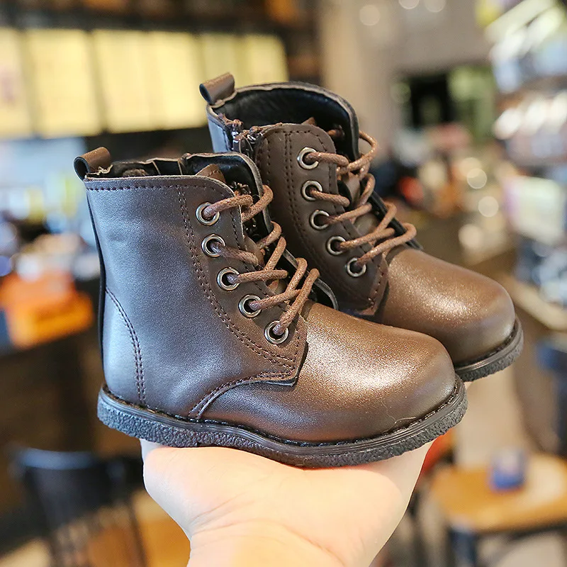 Детские Ботинки Martin на весну и осень модные детские ботинки в британском стиле