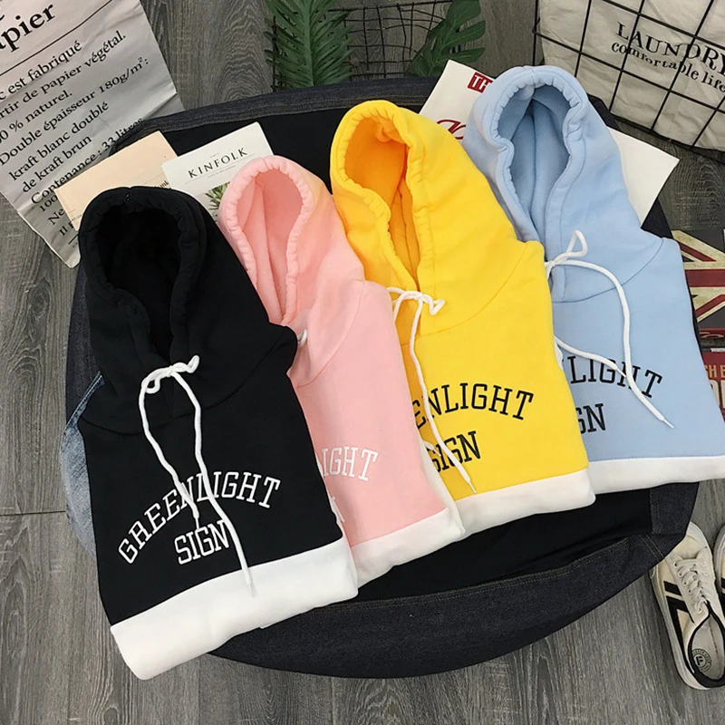 Спортивный костюм с капюшоном, уличная одежда, куртка, топы, Harajuku, Женская толстовка с длинным рукавом, худи, свободные женские толстовки, повседневные