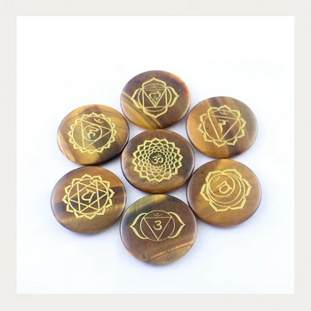

Natural Tiger Eye round fine jewelry Indian religious Yoga chakras sanskrit reiki healing meditation energy stone home ornaments