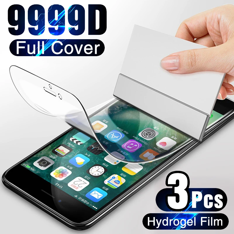 100D Screen protector For iPhone 11 Pro Max 12 XR XS X 8 7 6 6S Plus Full Cover Soft Film on SE 2020 Not Glass | Мобильные телефоны