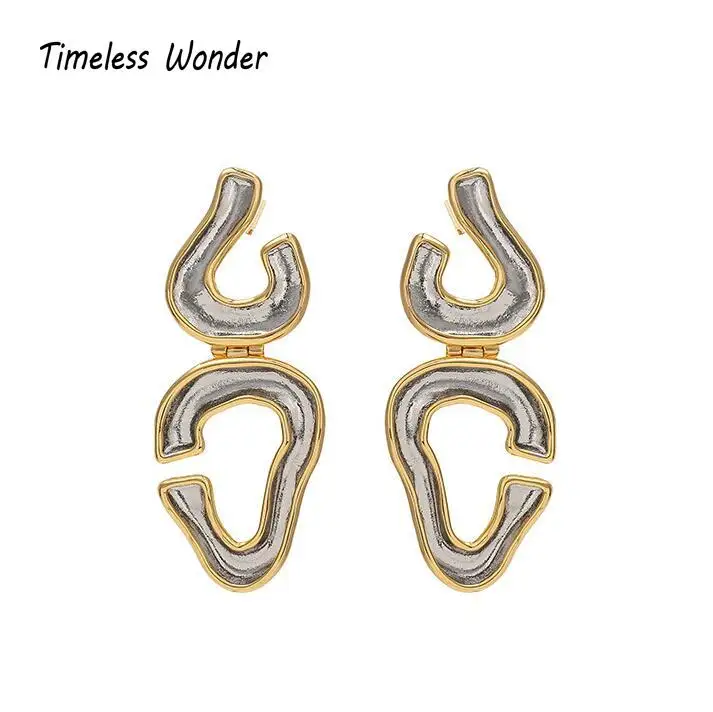 

Timeless Wonder Stunning Geo Big Drop Earrings Statement Jewelry Punk Runway Gothic Boho Trendy Rare Aretes Trendy Long 6236