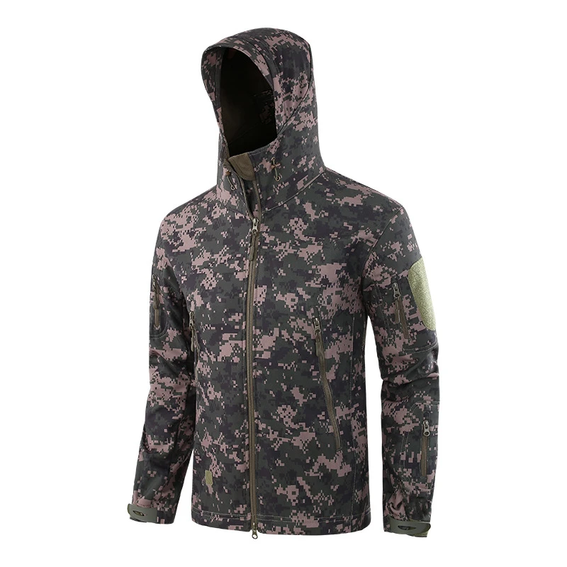 Военная форма для мужчин, уличная тактическая Боевая камуфляжная армейская куртка с капюшоном, теплая водонепроницаемая одежда для охоты и альпинизма - Цвет: Color17