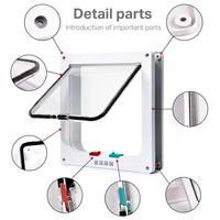 Smart Pet Door 4 Way Locking Security Lock ABS Plastic Dog Cat Flap Door Controllable Switch Direction Doors Small Pet Supplies 2