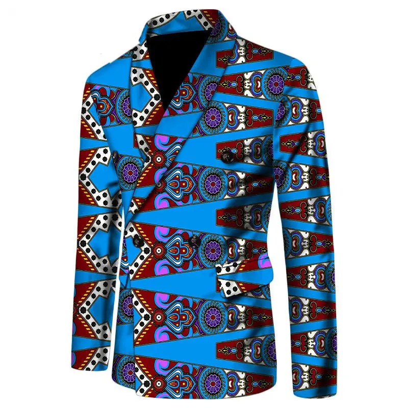 Маскарадный пиджак африканская мужская одежда пальто с длинным рукавом Африканский принт Slim Fit мужской костюм пиджак мужской Базен Riche пальто Топы WYN190 - Цвет: 4