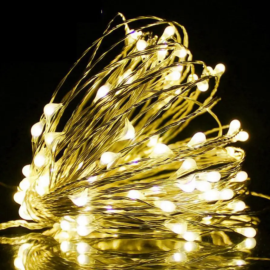 2/5/10/20M Led Copper Wire String Flash Lights Romantic Wedding Fairy Light Decoration AA Battery Operated Garland Christmas | Освещение
