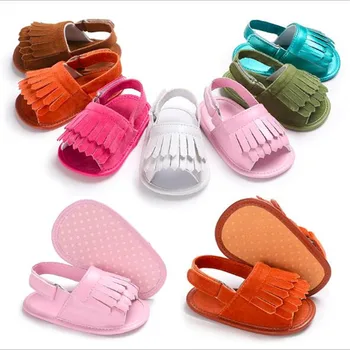 

New Baby Summer Shoes Infants Boys Girls Sandals Anti-Slip Newborn Crib Shoes Soft Sole First Walkers
