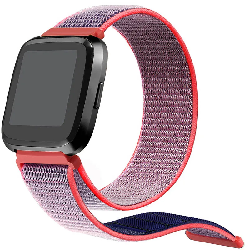 Тканый нейлоновый ремешок для fitbit versa ремешок для наручных часов Замена мужской t и wo мужской Браслет для fitbit versa 2 ремешок на запястье дропшиппинг - Цвет: H