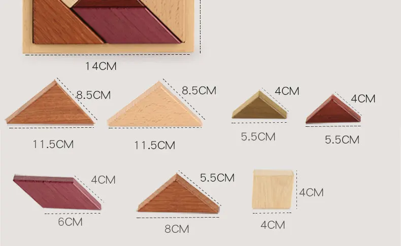 Креативные Игрушки Tangram log, деревянные головоломки, семь видов драгоценного бруса, детские развивающие игры, подарок