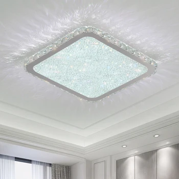 

Modern Crystal Chandeliers Lights Home Lighting Ledlamp Living Room Bedroom Plafonnier Square Led Chandelier Lampadari Fixtures