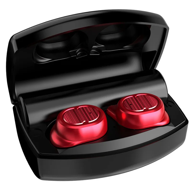 Bluetooth наушники настоящие беспроводные наушники Tws 5,0 спортивные наушники стерео бас гарнитура шумоподавление для телефонов - Цвет: Red