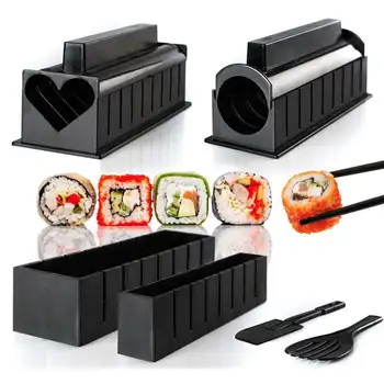 

10Pcs/set Easy To Use DIY Sushi Maker Rice Mold Kitchen Sushi Making Tool Set For Sushi Roll Kitchen Cooking Gadget