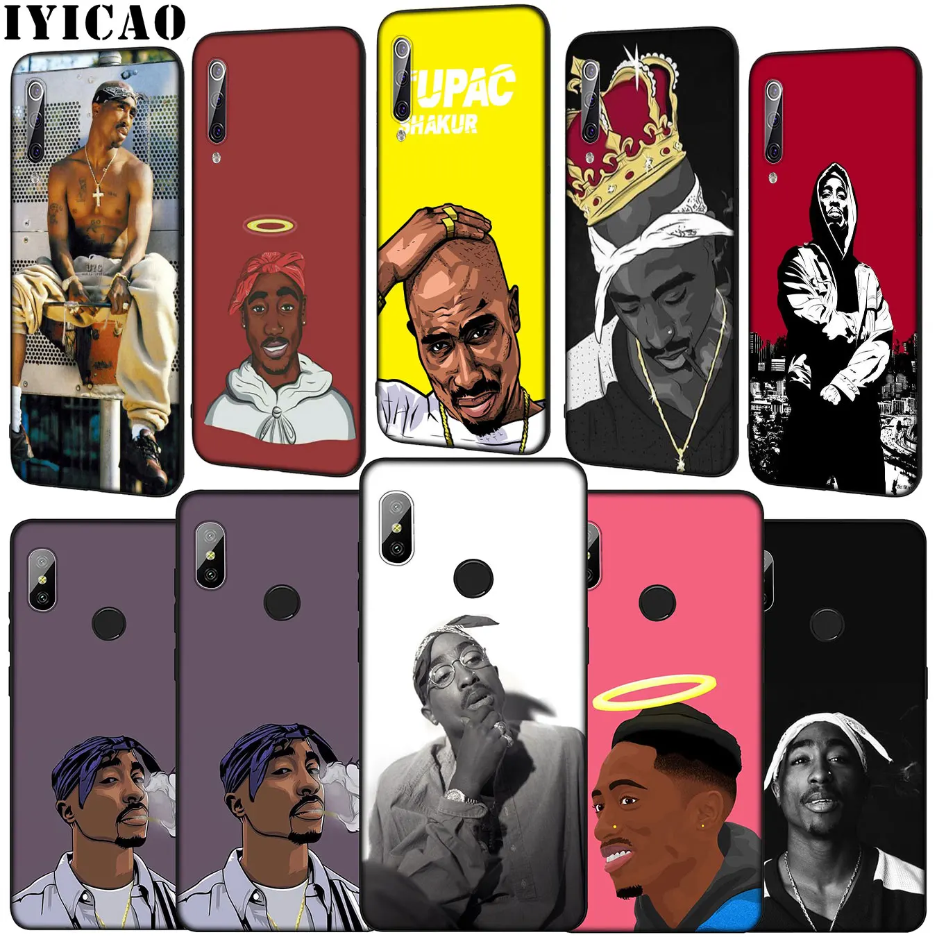 IYICAO 2Pac Tupac pop Rap Star Soft Phone Case for Xiaomi Mi 10 9 9T A3 Pro CC9 CC9E 8 SE A2 Lite A1 6 pocophone f1 Mi9 |