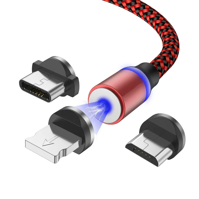 

Bozhu Magnetic Charging Micro USB Cable for iPhone Samsung Xiaomi Mobile Phone QC3.0 Fast Magnet Charger USB Type C Cable Wire