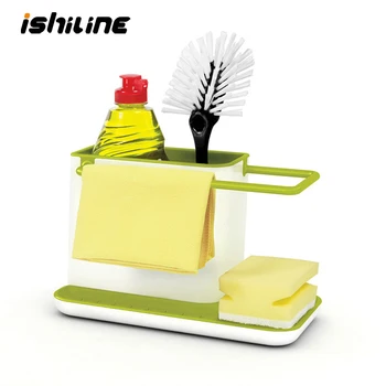 

Multi-function Plastic Rack Bathroom Kitchen Storage Sponge Scouring Cleaning Tool Drainage Placement Organizer