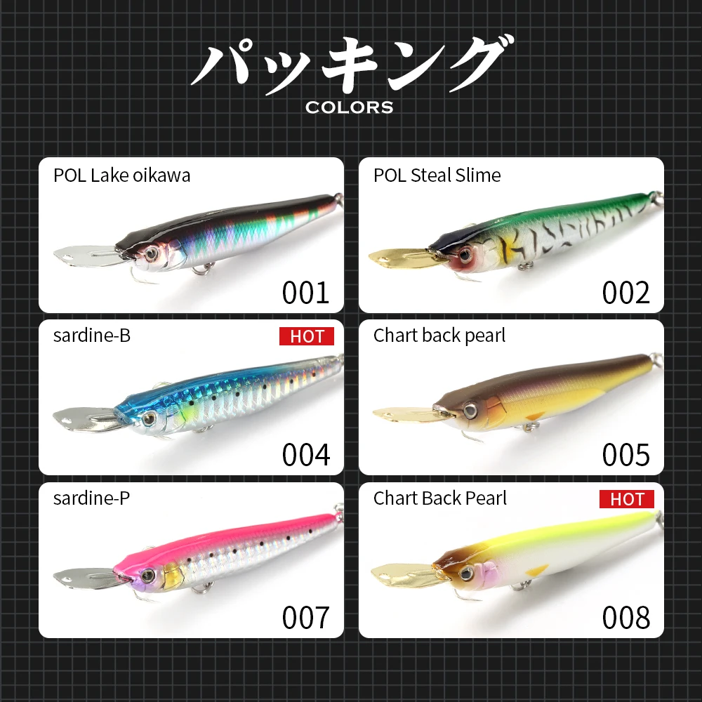 BASSKING Small Minnow Fishing Hard Lure Silent Metal Lip Bait for