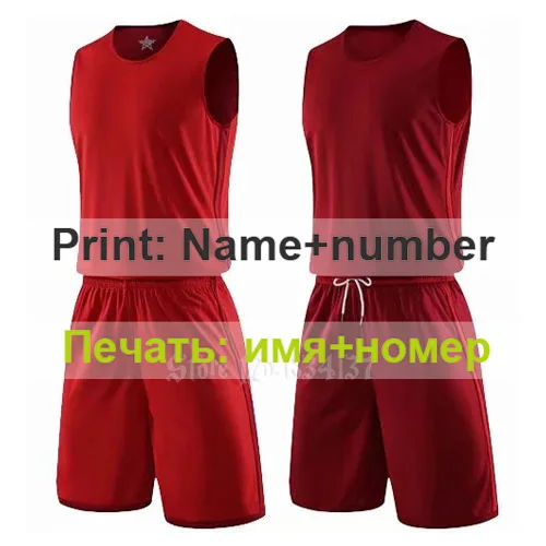 Двухсторонняя баскетбольная форма, спортивная одежда, двухсторонняя баскетбольная форма, Детские Индивидуальные Тренировочные костюмы, мужские зеленые - Цвет: Red Print