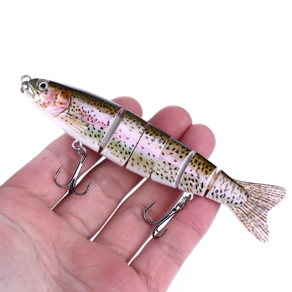 New 12.7cm 22g 3d Eyes 6 Jointed Sections Lures Lifelike Fishing Lures Crankbait Hard Bait Fish Hoo