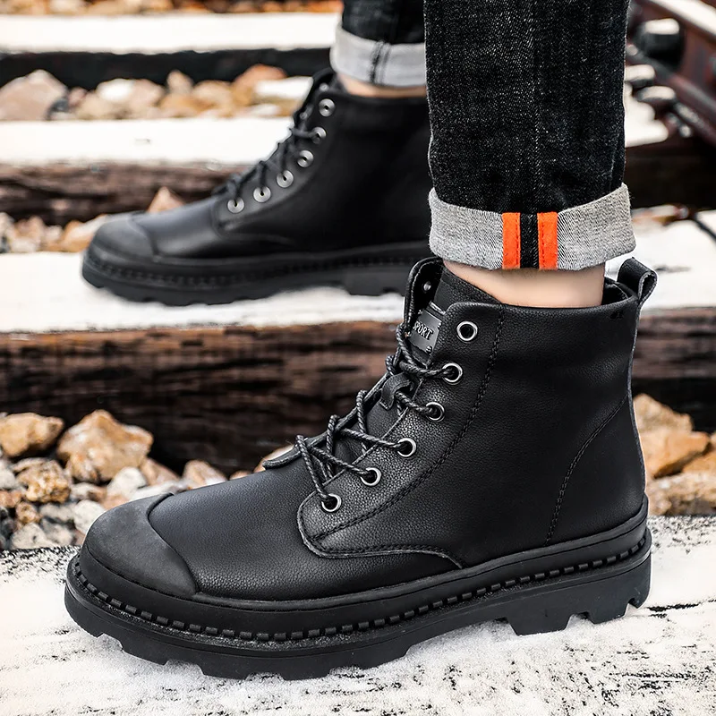 

Autumn New Style Boots Europe And America Large Size Martin Boots Casual Men's Boot Cowhide MEN'S SHOES Fashion Leather Boot