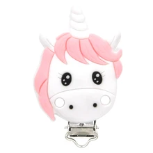 Clip de silicona de dibujos animados para chupete de bebé, cadena de chupete de silicona sin BPA, accesorios DIY, juguetes de dentición para recién nacidos, 2 uds.