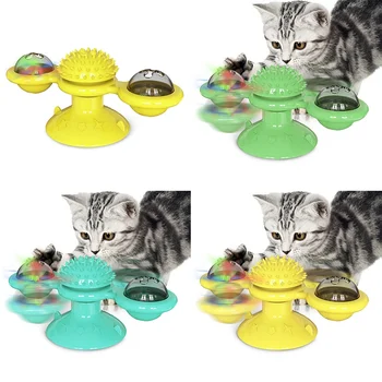 

Pet cat novel toy cat grabs around bite resistant turntable windmill toy