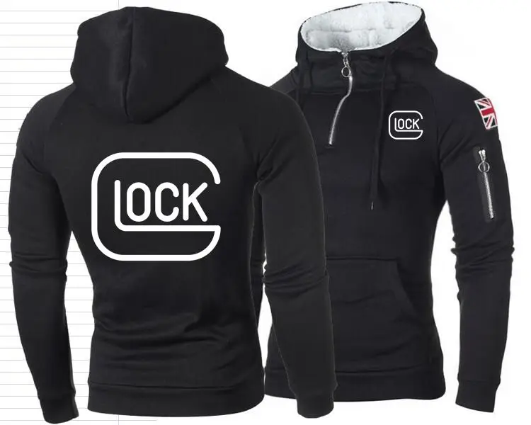 Мужская/Женская толстовка Glock осенняя с капюшоном рисунком британского флага |