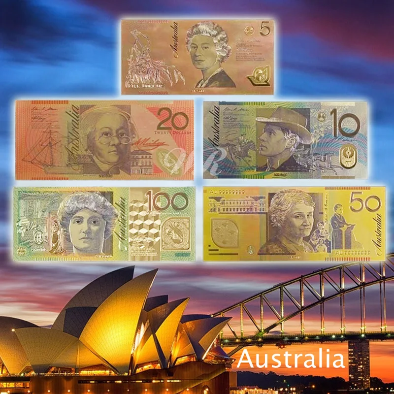 Dollaro Australiano 5,10,20,50,100 Denaro Falso Banconote D'Oro Banconote Banconote Banconote Banconote Per Regali Originali Dropshipping
