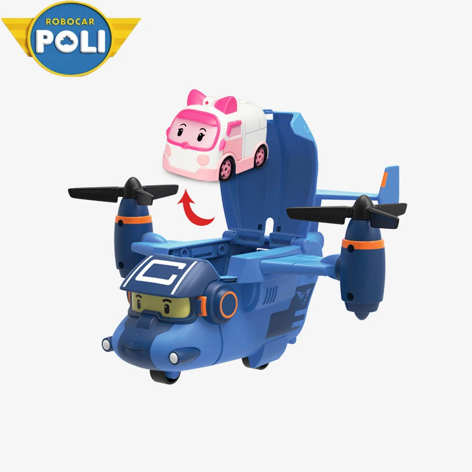 Новые стили детских игрушек Robocar Poli самолет деформация робот Amber Roy Car игрушки