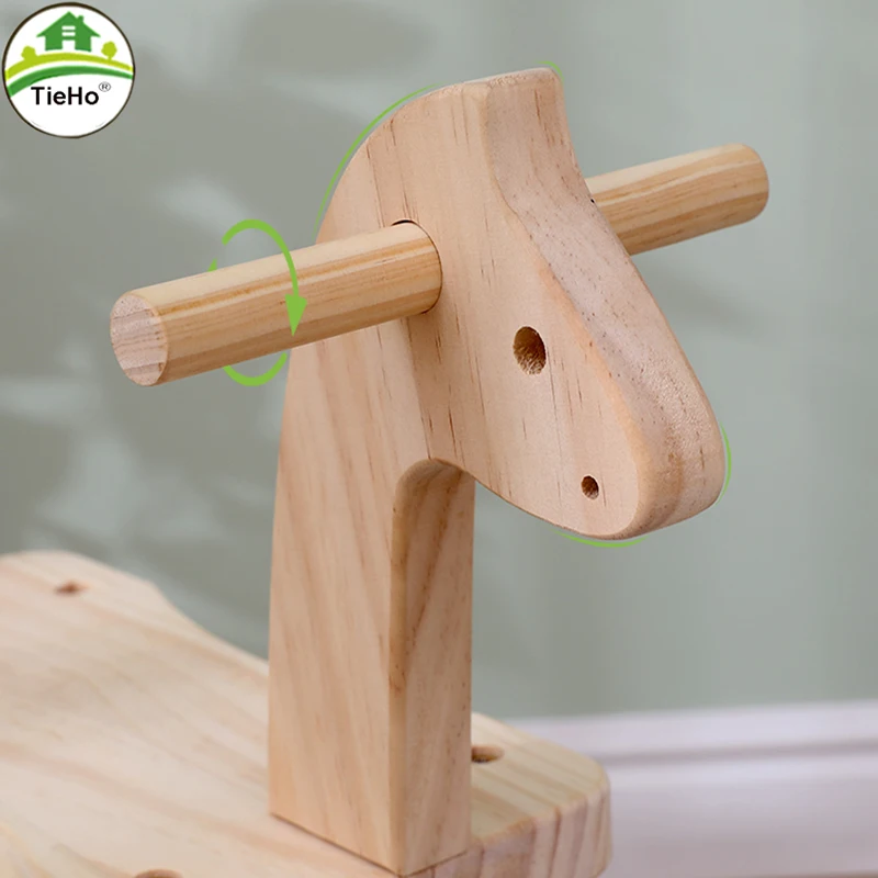 TieHo Solid wood Horse Children's Rocking Chair Stools Kids Stools For 1-7 Years Old Kids Children Furniture