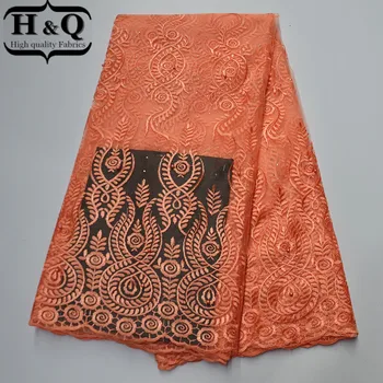 

African Beaded Lace Fabric 5 Yards High Quality French Tulle Lace Fabric With Beads And Stones For Women Party Dress B9778511860
