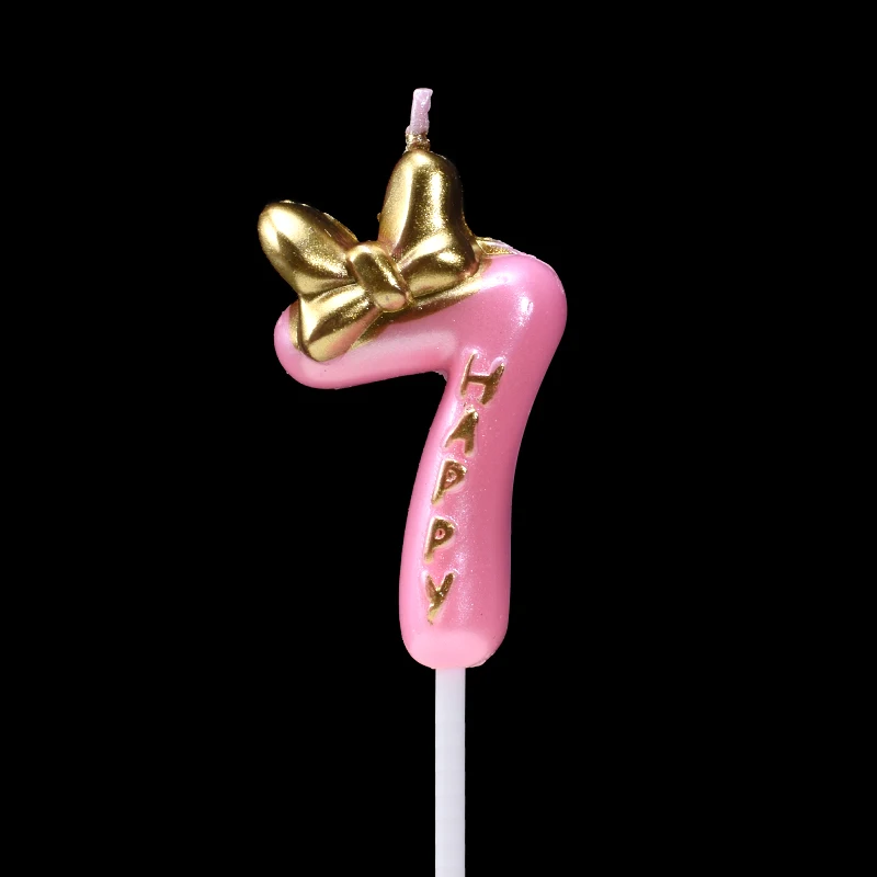 Pink 7 Cakelove, 1 шт., 0-9, свечи для торта, товары для дня рождения, украшения для торта, украшения для торта на годовщину, цифры торта, вечерние свечи - Цвет: Pink 7