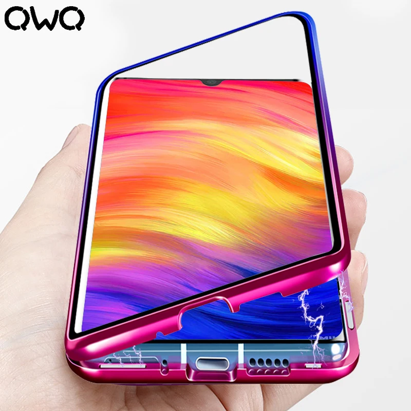 

Magnetic Adsorption Case For Samsung Galaxy S10 S10E Lite S8 S9 Plus Tempered Glass Back Magnet Cover A50 A70 A7 2018 Note 8 9