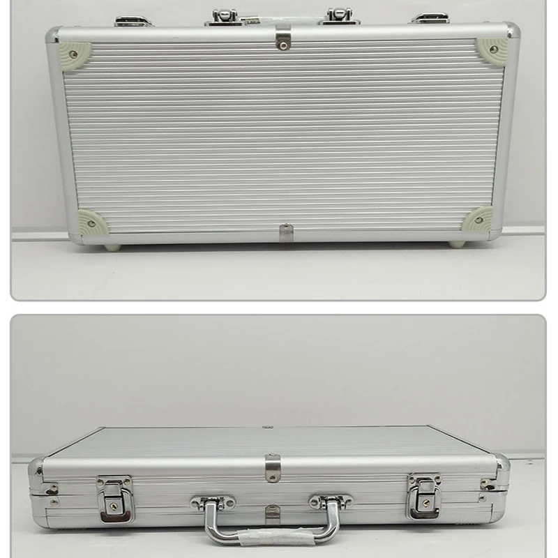 300 Yards Chip Box Aluminum Alloy Portable Toolbox Silver Rounded Packing Multi-function Toolbox