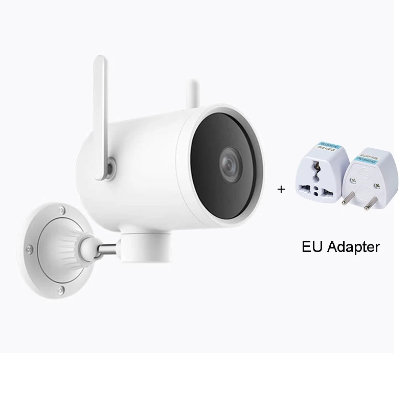 With EU Plug Xiaomi IP уличная камера Smart HD Wifi Cam 1080P PTZ веб-камера IP66 AI H.265 ночное видение двойная антенна сигнал Mihome APP - Цветной: With EU Plug