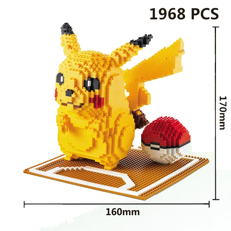 Poke аниме комплекты Pikachued алмаз мини микро блоки конструкторных блоков, Детские кубики, игрушки для игры