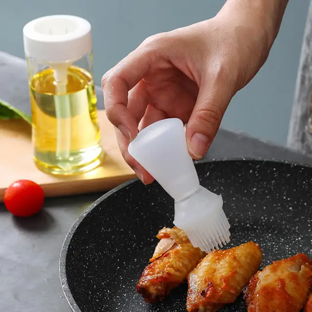 Gyakorlati Olajtartály Környezetbarát Baster Palack Hőálló Hordozható Sajtó Grill Olajpalack Kefék Készlet - Image 3