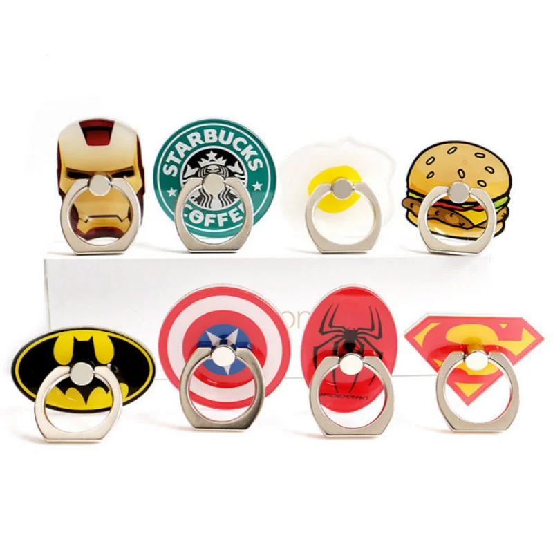 Universal Cartoon Finger Phone I Ring Holder Mobile Support Stand Superman Iron Man Spider for Huawei P30 Pro | Мобильные телефоны