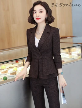 

Ladies Office Work Wear Pantsuits Formal Uniform Designs Women Business Blazers Spring Autumn Professional Career Outfits