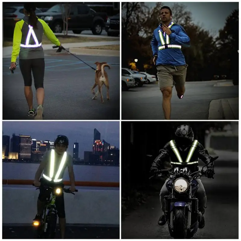 Safe Reflective Safety Vest Reflective Band Vest Safety Bright For Work Signal For Night Work Running Cycling reflective safety vest