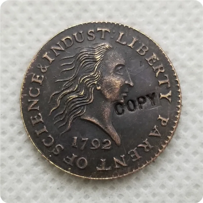 1792 США центр CENT КОПИЯ памятные монеты-копии монет медаль коллекционные монеты
