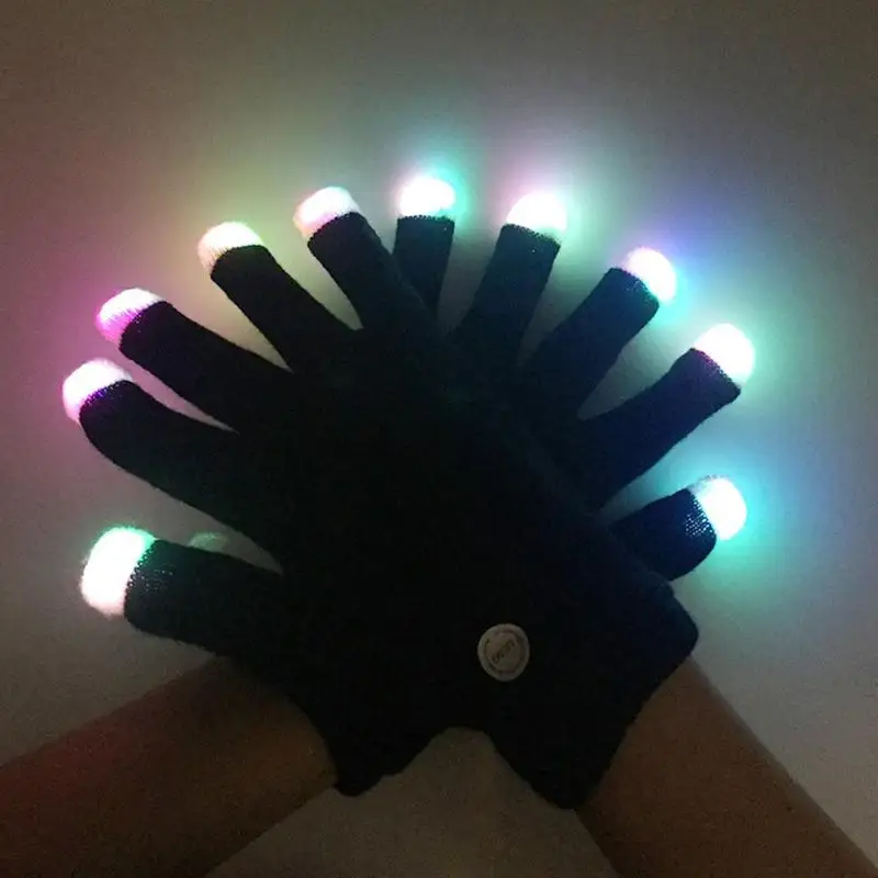 

LED Flashing Gloves Glow Light Up Finger Tip Lighting Dance Party Decoration Glow Party Supplies Christmas Halloween Props Decor