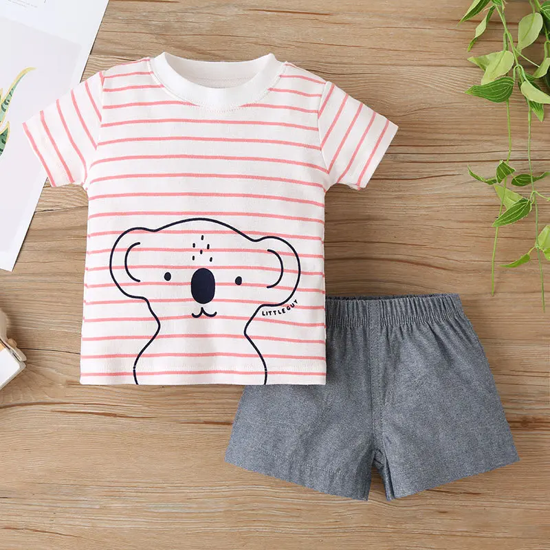 Newborn Baby Boys Clothes Set 2022 Summer Cotton Short Sleeve Tops+Romper+Shorts 3Pcs sets Infant Baby Boy Girl Clothing Outfits baby clothing set line Baby Clothing Set