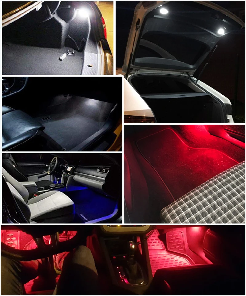 2Pcs LED Courtesy Footwell Trunk Light Golvebox Car Door Lamps For Porsche 987 9