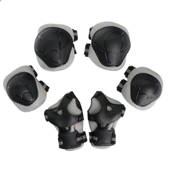 

6Pcs Kids Protective Gear Set Wrist Guard Elbow Pads Knee Pads For Skating Skateboarding Roller Blading Cycling - Grey S