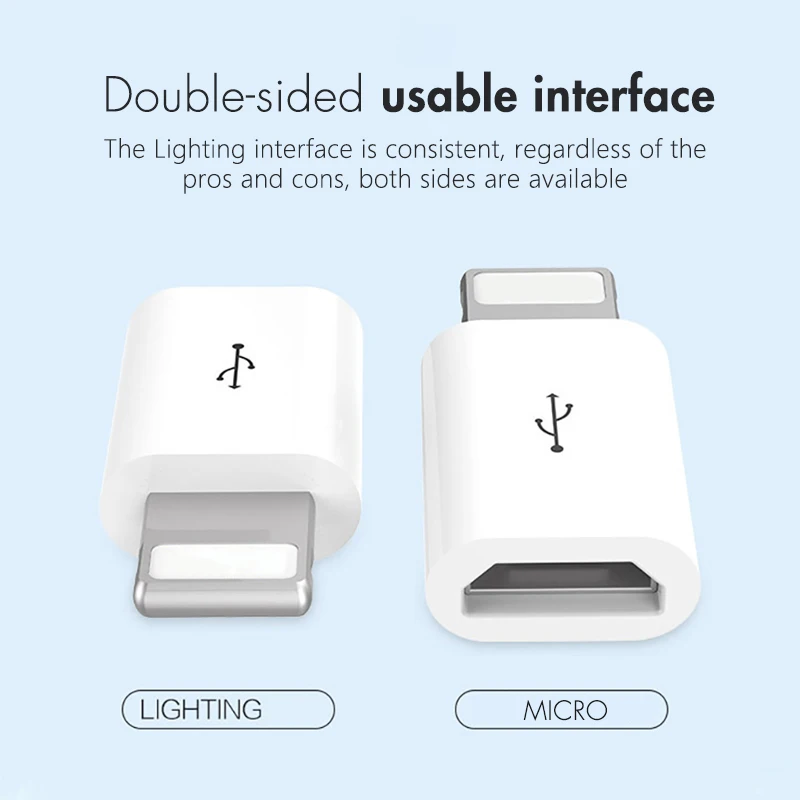 Мини адаптер OTG Micro Usb на Lightning для IPhone 11 Pro XS Max XR X 10 8 7 Plus SE2 Microusb штекер Ios 8Pin