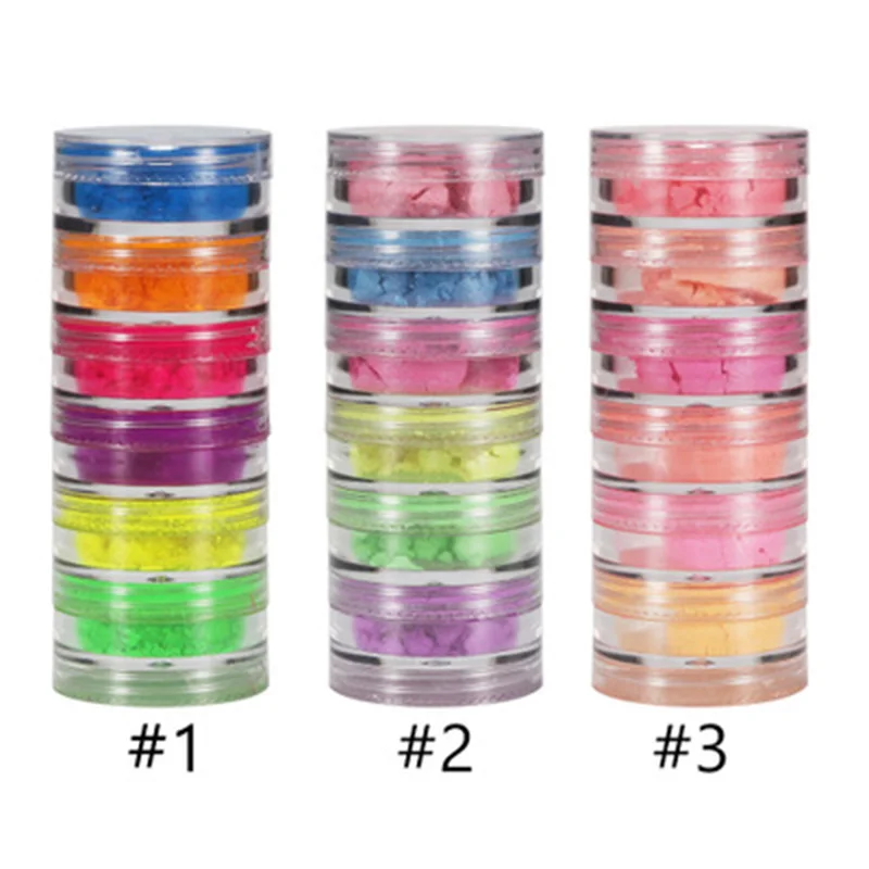 6 Colors Manicure Luminous Powder Set DIY Fluorescent Powder Party Halloween Decoration Nail Art CD88