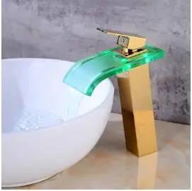 faucet Vidric Золотой Водопад светодиодный кран с всплывающим водопадом латунный кран для раковины. Смеситель для раковины на бортике смеситель для раковины Ta Torne - Цвет: faucet