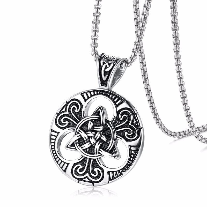 Style1 Мужская подвеска Lrish Celtics Trinitys с узлом и сатанинским кулоном для мужчин из нержавеющей стали, унисекс, винтажные мужские ювелирные изделия Gotycki - Окраска металла: Style1