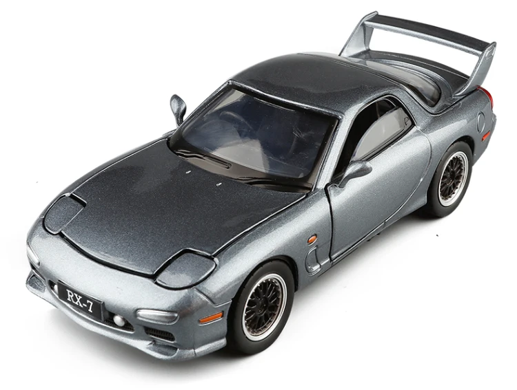 Новинка 1:32 Mazda FD RX7 литая модель автомобиля с 4 дверями уникальная спортивная машина с подсветкой детские игрушки